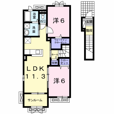 フル－ル　ドゥ　スリジェ 205【管理NO：1-019139401-02050】 ★家具家電は申し込み後に搬入します★の物件画像