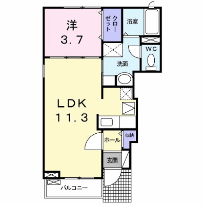 サニーハウス光 101【管理NO：1-018834601-01010】 ★家具家電は申し込み後に搬入します★ ★2026年12月中旬入居可能★の物件画像