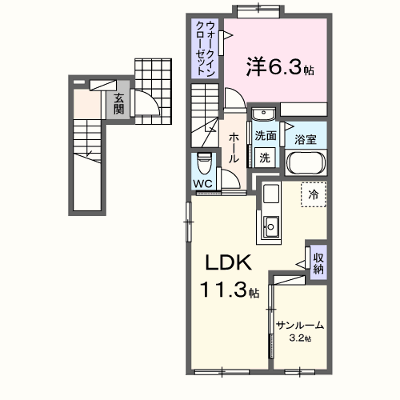 カルム 204【管理NO：1-027234501-02040】 ★家具家電は申し込み後に搬入します★ ★2026年11月中旬入居可能★の物件画像