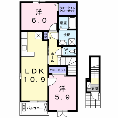 アルカンシエル古里　Ｃ 201【管理NO：1-020968101-02010】 ★家具家電は申し込み後に搬入します★ ★2026年10月中旬入居可能★の物件画像