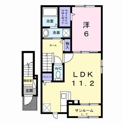 サンシャイン 205【管理NO：1-027739901-02040】 ★家具家電は申し込み後に搬入します★ ★2026年11月中旬入居可能★の物件画像