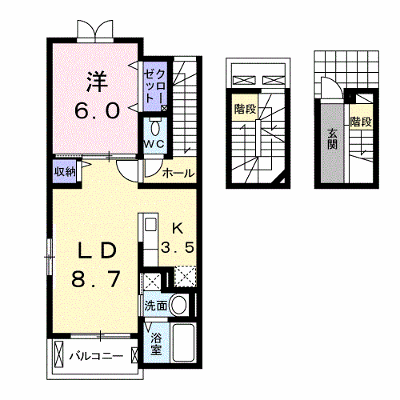 グランソレイユ 303【管理NO：1-016859001-03030】 ★家具家電は申し込み後に搬入します★の物件画像