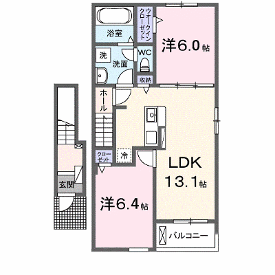 リールポルテＣ 203【管理NO：1-027302202-02030】 ★家具家電は申し込み後に搬入します★ ★2026年11月中旬入居可能★の物件画像
