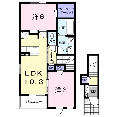 ウイングコートⅡ 201【管理NO：1-024995302-02010】 ★家具家電は申し込み後に搬入します★の物件画像