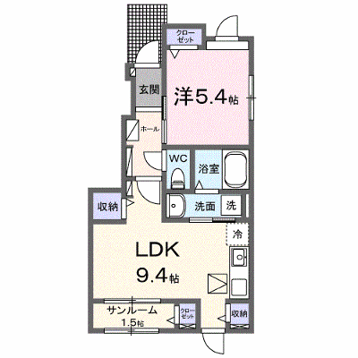 ラルゴミヤＢ 101【管理NO：1-028615602-01010】 ★家具家電は申し込み後に搬入します★ ★2027年04月上旬入居可能★の物件画像