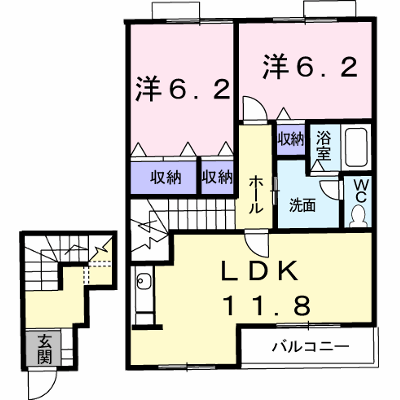 サン・アベニューＡ 203【管理NO：1-011079701-02030】 ★家具家電は申し込み後に搬入します★ ★2026年11月上旬入居可能★の物件画像