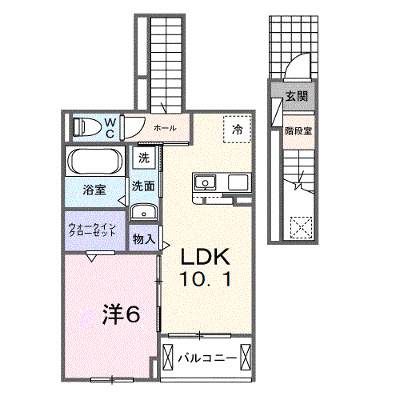 フランシーズコート行田 203【管理NO：1-028580501-02030】 ★家具家電は申し込み後に搬入します★ ★2026年12月上旬入居可能★の物件画像
