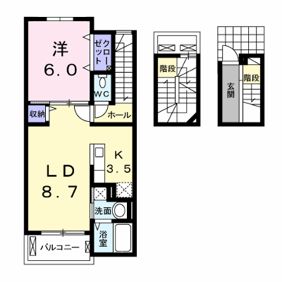 プリムヴェールヒルズⅡ 303【管理NO：1-021905901-03030】 ★家具家電は申し込み後に搬入します★ ★2026年11月中旬入居可能★の物件画像