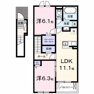 ラ・クラリエールＳ 203【管理NO：1-028025101-02030】 ★家具家電は申し込み後に搬入します★ ★2026年11月中旬入居可能★の物件画像