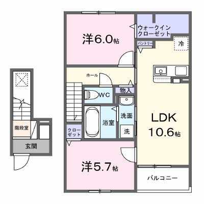 フジ　ビスタ 202【管理NO：1-028673501-02020】 ★家具家電は申し込み後に搬入します★ ★2026年12月上旬入居可能★の物件画像