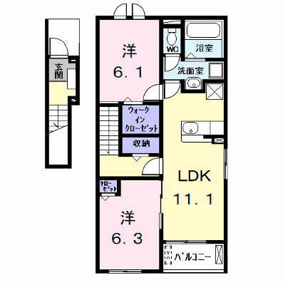 シャンヴェール 201【管理NO：1-028561401-02010】 ★家具家電は申し込み後に搬入します★ ★2026年12月下旬入居可能★の物件画像