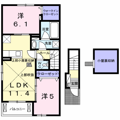 バン・ベール明　Ｃ 201【管理NO：1-025050301-02010】 ★家具家電は申し込み後に搬入します★ ★2026年10月中旬入居可能★の物件画像