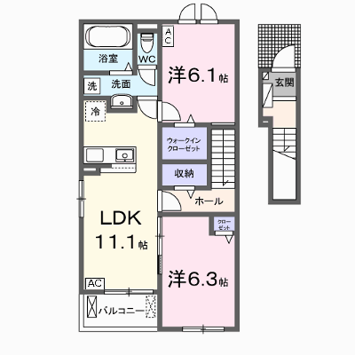 Ｒｅｉ☆Ｒａｎ（レイ☆ラン）Ⅰ 205【管理NO：1-028669801-02040】 ★家具家電は申し込み後に搬入します★ ★2026年12月上旬入居可能★の物件画像