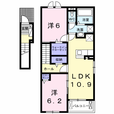 エトワール　Ｂ 201【管理NO：1-026748602-02010】 ★家具家電は申し込み後に搬入します★ ★2026年10月下旬入居可能★の物件画像