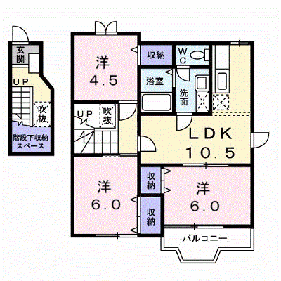 グランディール愛光Ｂ 201【管理NO：1-099042001-02010】 ★家具家電は申し込み後に搬入します★ ★2026年11月中旬入居可能★の物件画像