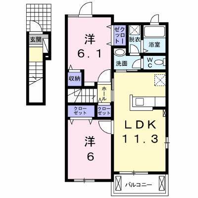 プリムヴェール 201【管理NO：1-020587401-02010】 ★家具家電は申し込み後に搬入します★ ★2026年11月中旬入居可能★の物件画像