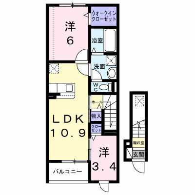 ラ・ヴィータ　カーサ 202【管理NO：1-028896301-02020】 ★家具家電は申し込み後に搬入します★ ★2027年03月下旬入居可能★の物件画像