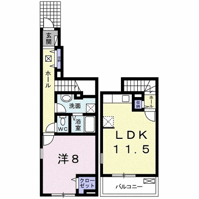 ユニベールＢ 106【管理NO：1-019022202-01060】 ★家具家電は申し込み後に搬入します★ ★2026年10月下旬入居可能★の物件画像