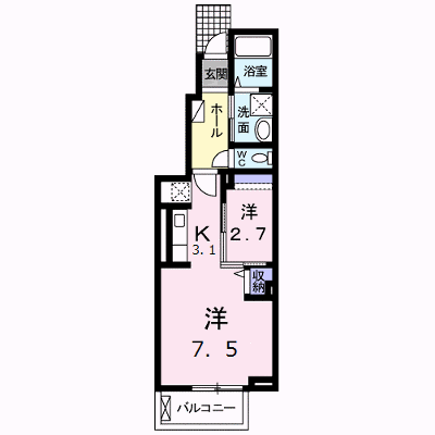 プランドール　セゾンⅠ 102【管理NO：1-023316701-01020】 ★家具家電は申し込み後に搬入します★ ★2026年11月中旬入居可能★の物件画像