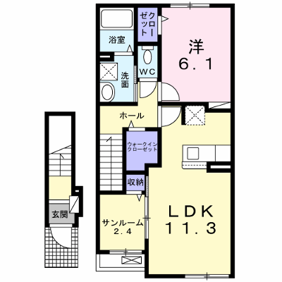 メゾンド吉井 202【管理NO：1-026712601-02020】 ★家具家電は申し込み後に搬入します★ ★2027年04月中旬入居可能★の物件画像