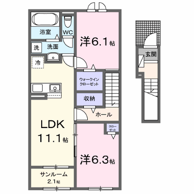 ルヴァン・ソレイユ 203【管理NO：1-028840001-02030】 ★家具家電は申し込み後に搬入します★ ★2027年03月上旬入居可能★の物件画像