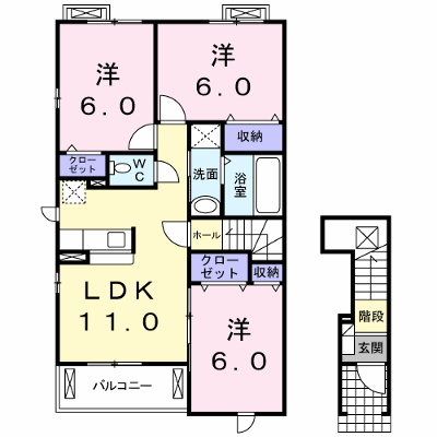 カーサ・ミニョンＡ 201【管理NO：1-014797201-02010】 ★家具家電は申し込み後に搬入します★ ★2026年11月中旬入居可能★の物件画像
