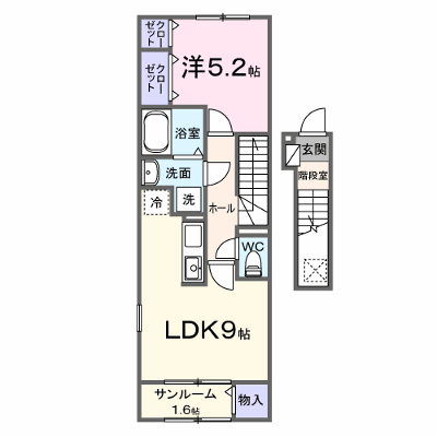 リュッカ・ル 205【管理NO：1-028828301-02050】 ★家具家電は申し込み後に搬入します★ ★2027年03月下旬入居可能★の物件画像