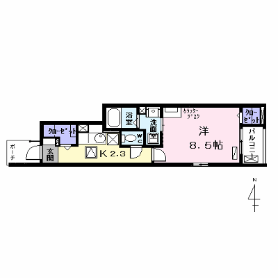 ココ・松葉 102【管理NO：1-024305601-01020】 ★家具家電は申し込み後に搬入します★の物件画像