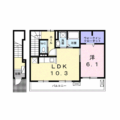 ロリエⅡ 202【管理NO：1-026489701-02020】 ★家具家電は申し込み後に搬入します★ ★2026年12月中旬入居可能★の物件画像