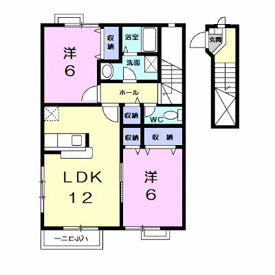 エメ　シャンブルⅡ 204【管理NO：1-010211902-02040】 ★家具家電は申し込み後に搬入します★ ★2026年11月中旬入居可能★の物件画像