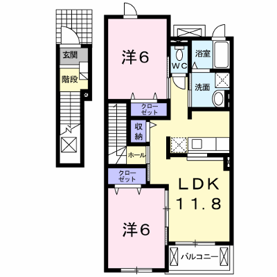 グランコートⅡ 201【管理NO：1-016124902-02010】 ★家具家電は申し込み後に搬入します★ ★2026年11月中旬入居可能★の物件画像