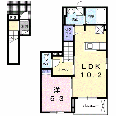 カーサ・フェリーチェ　Ｅ－Ⅴ 201【管理NO：1-020357201-02010】 ★家具家電は申し込み後に搬入します★の物件画像