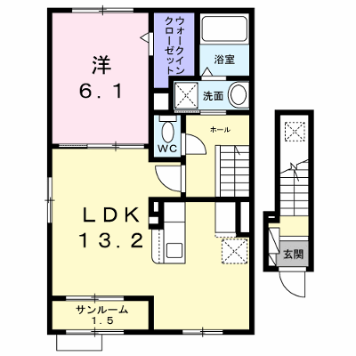 大洋ハウス 201【管理NO：1-028651101-02010】 ★家具家電は申し込み後に搬入します★ ★2027年02月中旬入居可能★の物件画像