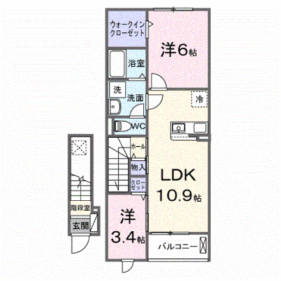 フィオリーレＡ 204【管理NO：1-028732101-02040】 ★家具家電は申し込み後に搬入します★ ★2027年02月下旬入居可能★の物件画像
