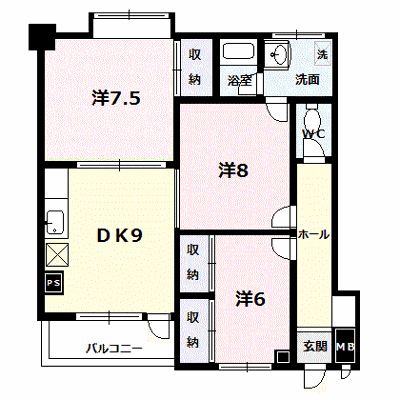 双葉ハイム一条 403【管理NO：1-004694001-04030】 ★家具家電は申し込み後に搬入します★ ★2026年11月中旬入居可能★の物件画像