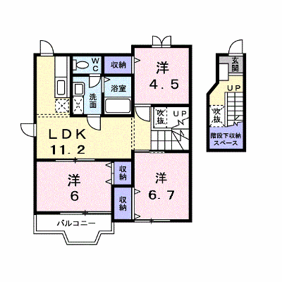 サニーヒルズ 204【管理NO：1-009683001-02040】 ★家具家電は申し込み後に搬入します★ ★2026年11月下旬入居可能★の物件画像