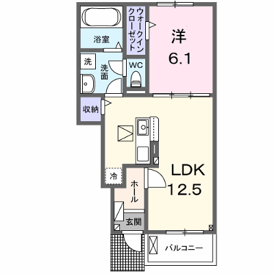 リヴェール・ＫⅠ 103【管理NO：1-027093001-01030】 ★家具家電は申し込み後に搬入します★の物件画像