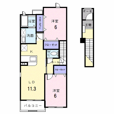 ヌーベル・シンワ　Ｃ 203【管理NO：1-014221603-02030】 ★家具家電は申し込み後に搬入します★ ★2026年11月中旬入居可能★の物件画像