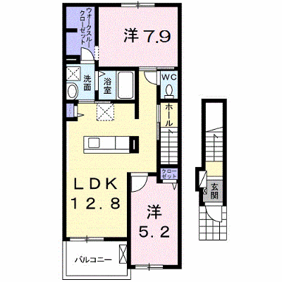 カレント・ＫⅡ 204【管理NO：1-023569701-02040】 ★家具家電は申し込み後に搬入します★ ★2026年10月下旬入居可能★の物件画像