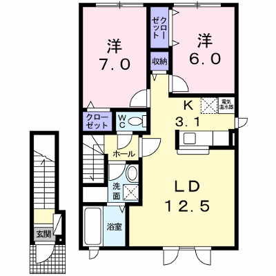 カーサ　ビアンカ 203【管理NO：1-017066501-02030】 ★家具家電は申し込み後に搬入します★ ★2026年11月下旬入居可能★の物件画像