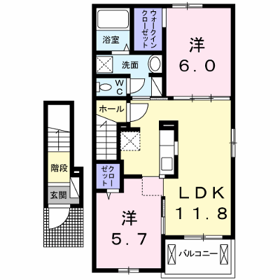 クレセントＣ 203【管理NO：1-021803201-02030】 ★家具家電は申し込み後に搬入します★ ★2026年10月下旬入居可能★の物件画像
