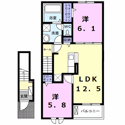 ペイサージュＮＫⅡ 203【管理NO：1-027544702-02030】 ★家具家電は申し込み後に搬入します★ ★2026年11月中旬入居可能★の物件画像