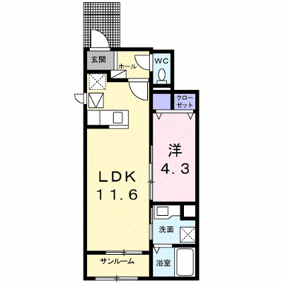 ライズコート　ＲＫ 103【管理NO：1-023670801-01030】 ★家具家電は申し込み後に搬入します★ ★2026年12月中旬入居可能★の物件画像