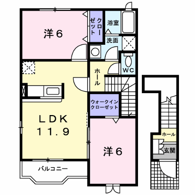 シャルマン　フィーレ　Ｃ 201【管理NO：1-012898703-02010】 ★家具家電は申し込み後に搬入します★ ★2027年01月下旬入居可能★の物件画像