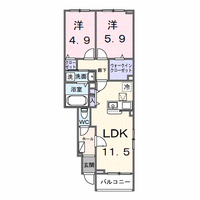 オルヴィエート 105【管理NO：1-028853201-01050】 ★家具家電は申し込み後に搬入します★ ★2027年04月上旬入居可能★の物件画像
