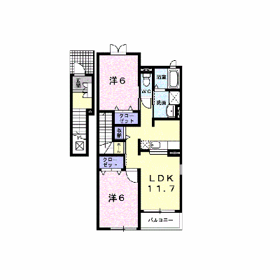 メロディ　Ｂ 201【管理NO：1-014213202-02010】 ★家具家電は申し込み後に搬入します★ ★2026年11月上旬入居可能★の物件画像