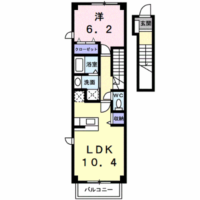 クレヨンⅡ 201【管理NO：1-012564202-02010】 ★家具家電は申し込み後に搬入します★ ★2026年11月上旬入居可能★の物件画像