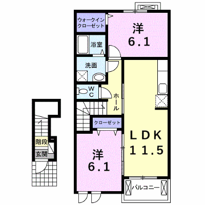 カーサ尾城 205【管理NO：1-017268301-02040】 ★家具家電は申し込み後に搬入します★ ★2026年11月下旬入居可能★の物件画像