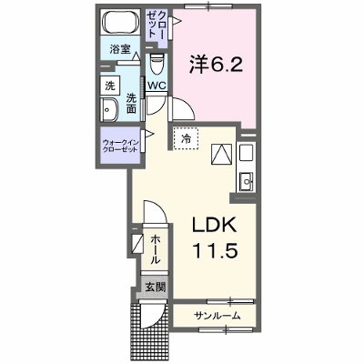 ビバーチェ　ＫⅡ 102【管理NO：1-027706601-01020】 ★家具家電は申し込み後に搬入します★の物件画像