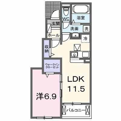カーサ　ミオ　Ⅱ 102【管理NO：1-027640802-01020】 ★家具家電は申し込み後に搬入します★の物件画像